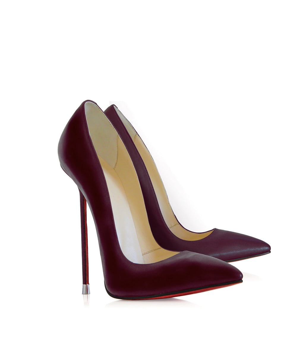 Akhira Aubergine · Charlotte Luxury Shoes · Luxury High Heel Pumps · Di Marni - Vicenzo Rossi · Custom made · Made to measure · Black Luxury Pumps High Heel Shoes · Stiletto Shoes