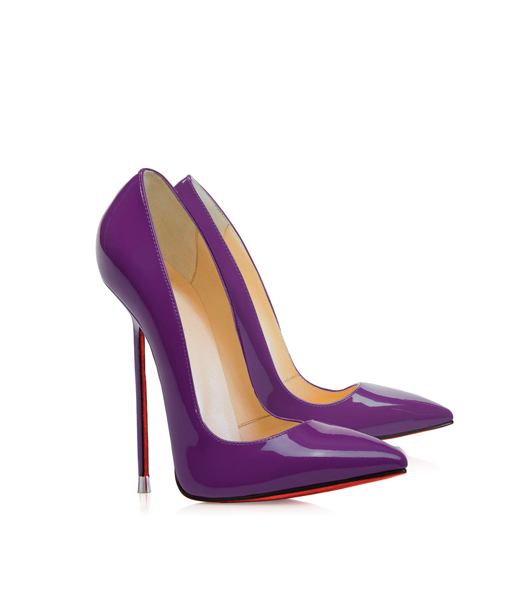 Akhira Purple Patent · Charlotte Luxury Shoes · Luxury High Heel Pumps · Di Marni - Vicenzo Rossi · Custom made · Made to measure · Black Luxury Pumps High Heel Shoes · Stiletto Shoes