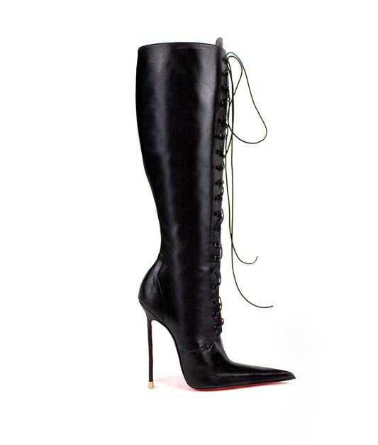 Scandall Black · Charlotte Luxury Boots · Luxury High Heel Pointy Boots · Di Marni - Vicenzo Rossi · Custom made · Made to measure · Luxury Pointy High Heel Boots · Stiletto Boots