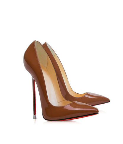 Akhira Dark Brown Patent  · Charlotte Luxury Shoes · Luxury High Heel Pumps · Di Marni - Vicenzo Rossi · Custom made · Made to measure · Black Luxury Pumps High Heel Shoes · Stiletto Shoes