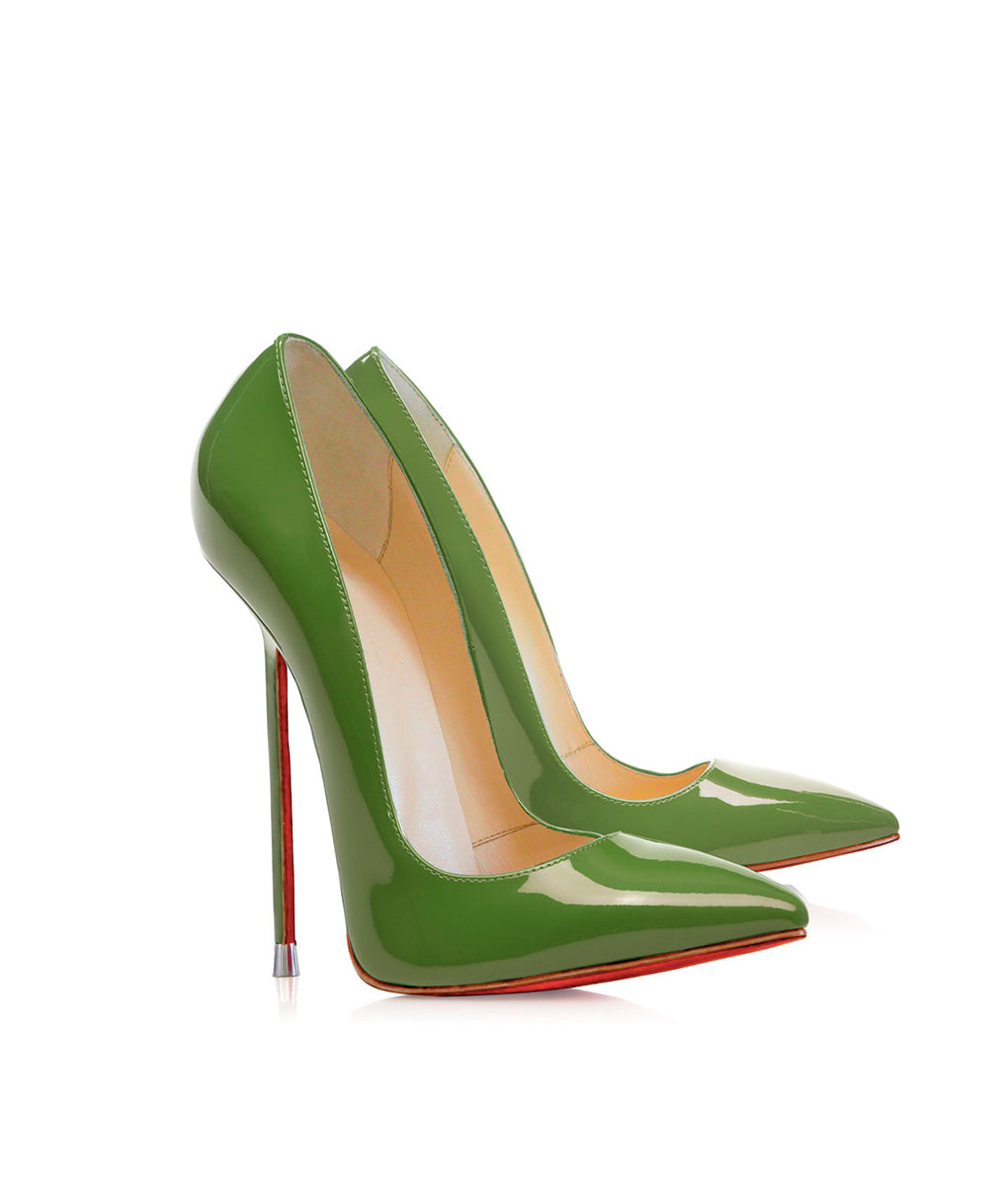 Akhira Green Patent  · Charlotte Luxury Shoes · Luxury High Heel Pumps · Di Marni - Vicenzo Rossi · Custom made · Made to measure · Black Luxury Pumps High Heel Shoes · Stiletto Shoes