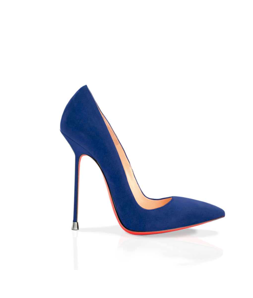 Akhira Navy Blue Suede · Charlotte Luxury Shoes · Luxury High Heel Pumps · Di Marni - Vicenzo Rossi · Custom made · Made to measure · Luxury Pumps High Heel Shoes · Stiletto