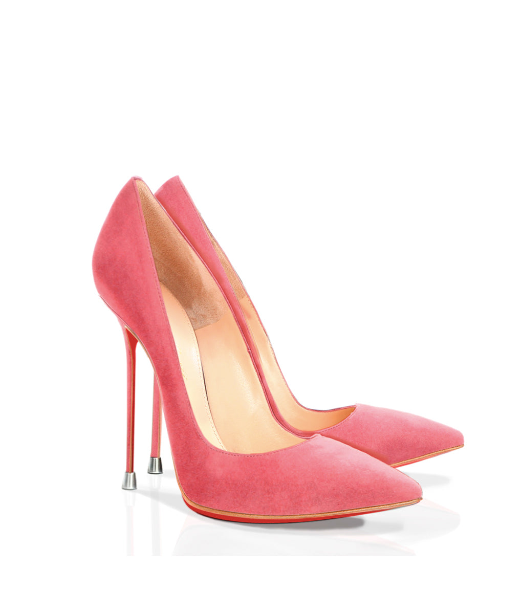 Akhira Pink Suede - Charlotte Luxury Shoes - Luxury High Heel Pumps - Di Marni - Vicenzo Rossi - Custom made - Made to measure - Luxury Pumps High Heel Shoes - Stiletto