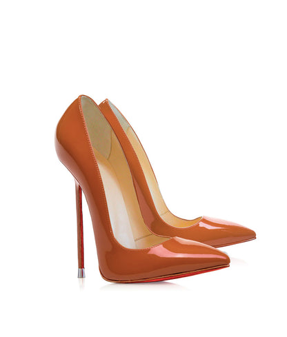 Akhira Brown Patent  · Charlotte Luxury Shoes · Luxury High Heel Pumps · Di Marni - Vicenzo Rossi · Custom made · Made to measure · Black Luxury Pumps High Heel Shoes · Stiletto Shoes