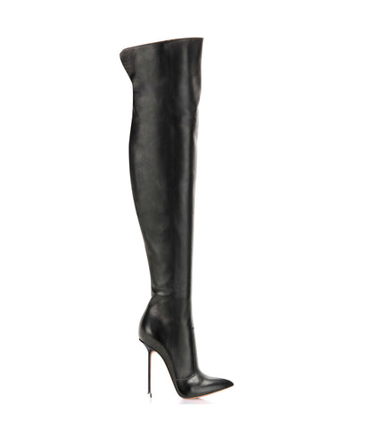 Guaran Black · Charlotte Luxury Boots · Luxury High Heel Pointy Boots · Di Marni - Vicenzo Rossi  · Custom made · Made to measure · Luxury Over Knee High Heel Boots · Boots