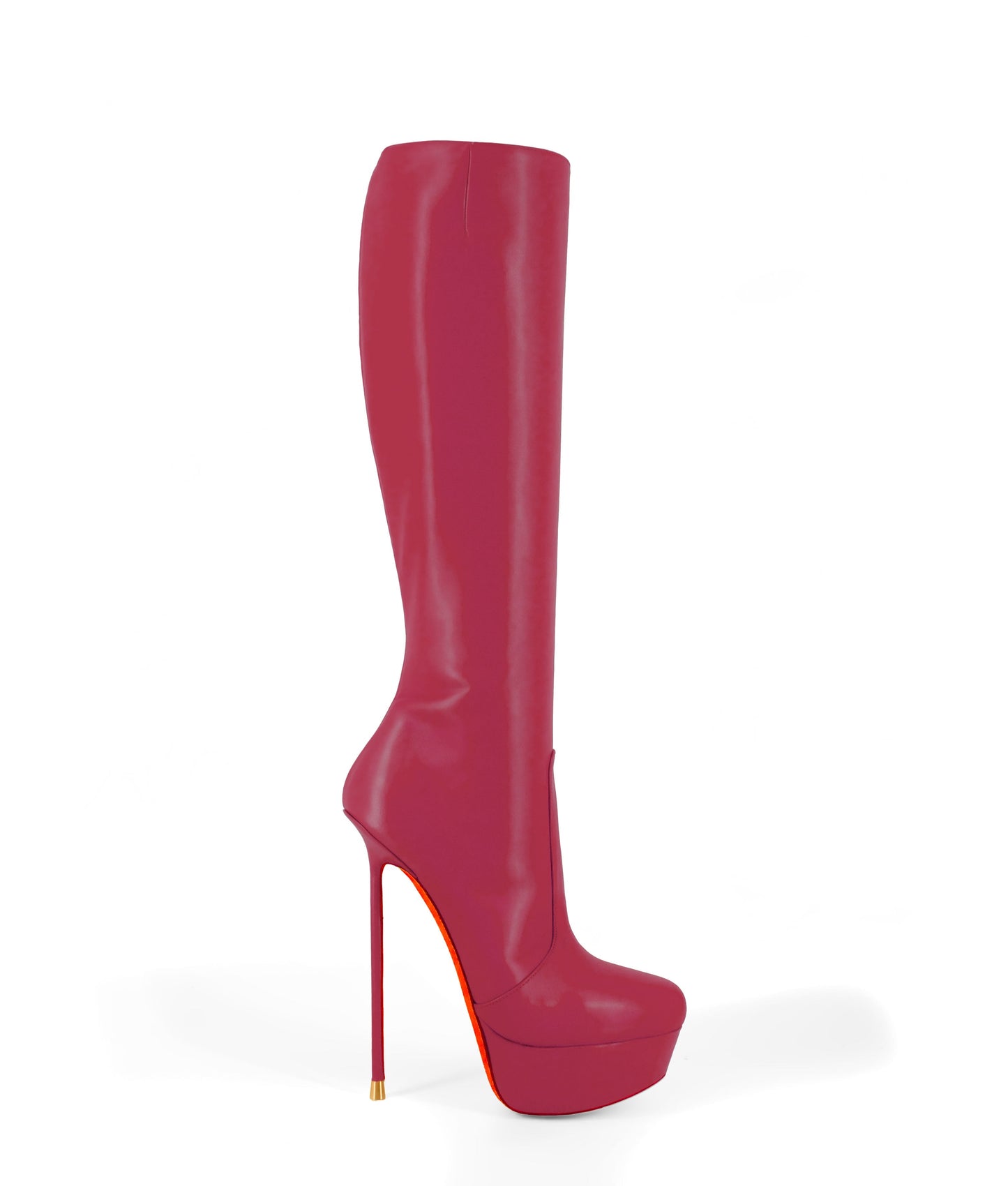 Demona 155 Aubergine Nappa · Luxury High Heel Knee High Boots · Vicenzo Rossi  · Charlotte Luxury Boots ·Luxury High Heel Knee High Boots · Di Marni - Vicenzo Rossi · Custom made · Made to measure · Luxury Platform Boots · High Heel Boots